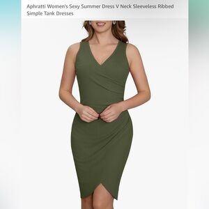Sleeveless V Neck Tank Ribbed Dress